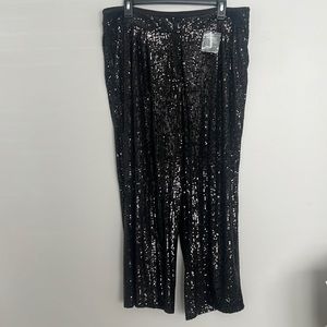 Express sequin Cropped Wide Leg Trouser, L